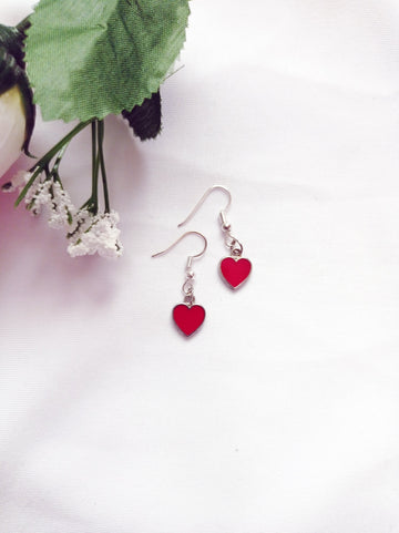 Classic Red Hearts Earrings, Playing Cards inspired Queen of Hearts | by lovedbynlanla